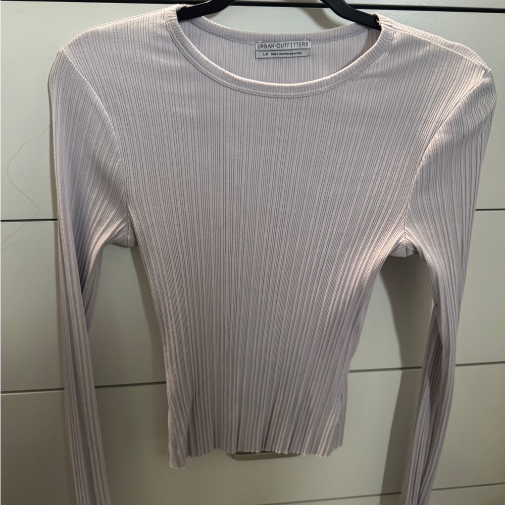 Urban Outfitters Purple Ribbed Long Sleeve Blouse